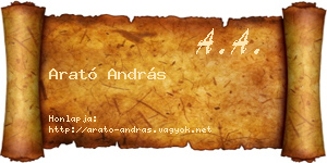 Arató András névjegykártya